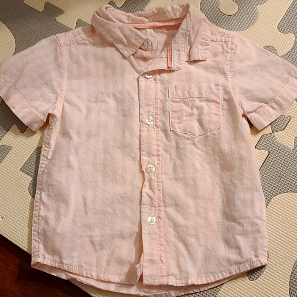Toddler boys button down short sleeve